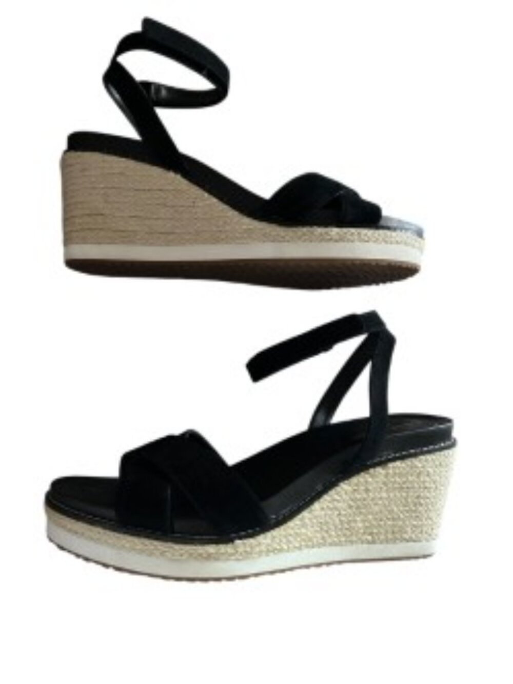 Cole Haan Black CloudFeel Espadrille Wedge Sandal 10
